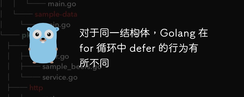 对于同一结构体，golang 在 for 循环中 defer 的行为有所不同