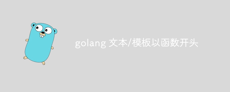 golang 文本/模板以函数开头