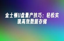 金士顿U盘量产技巧:轻松实现高效数据存储