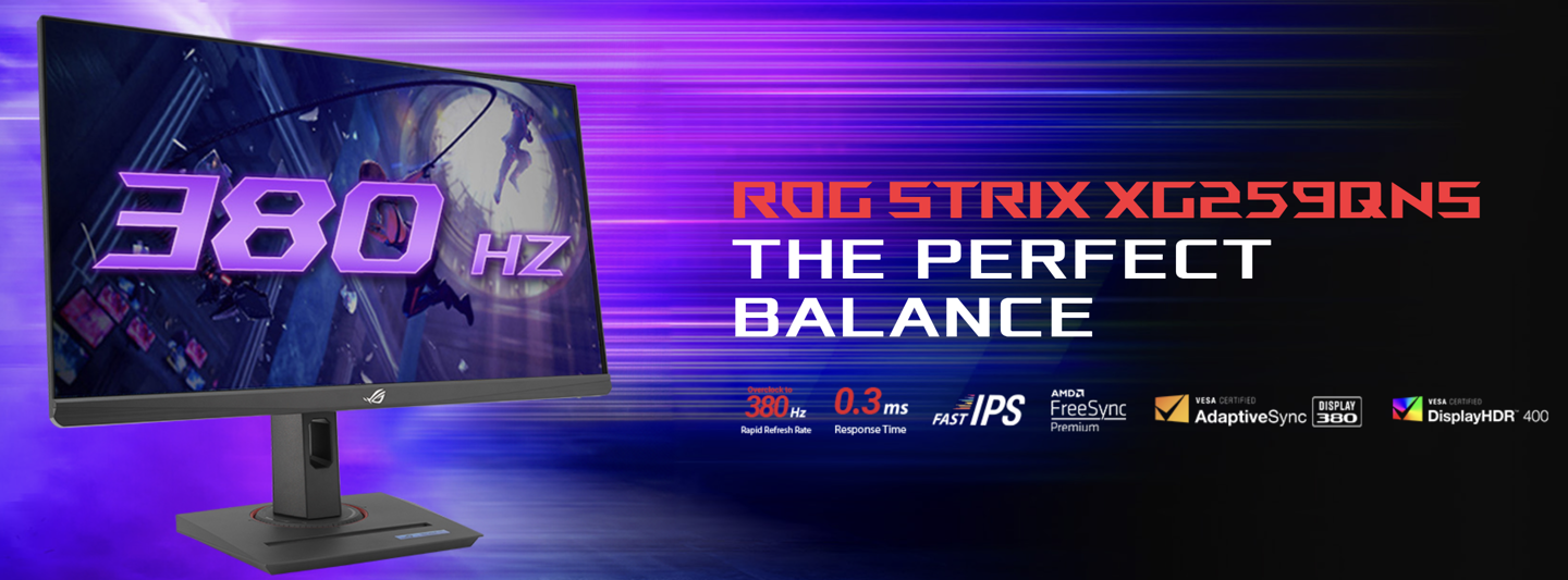 华硕推出 ROG Strix XG259QNS 24 英寸显示器：1080P 380Hz、0.3ms 延迟