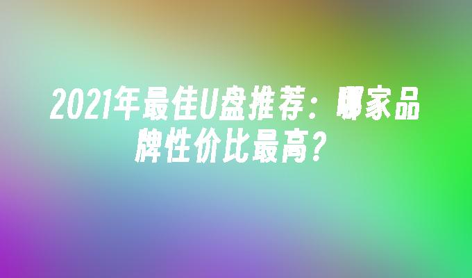 2021년 최고의 U 디스크 추천: 가격 대비 최고의 가치를 지닌 브랜드는 무엇인가요?