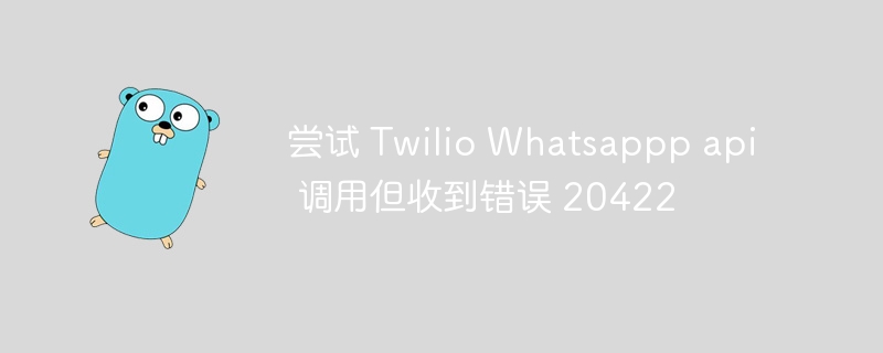 尝试 Twilio Whatsappp api 调用但收到错误 20422