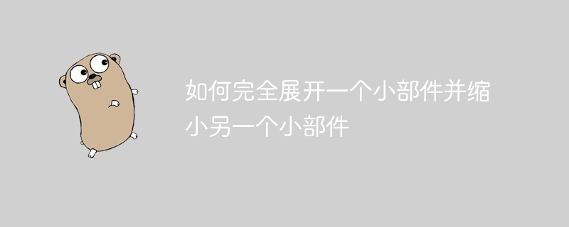 하나의 위젯을 완전히 확장하고 다른 위젯을 축소하는 방법