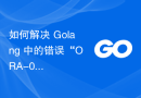 如何解决 Golang 中的错误“ORA-00911：无效字符”？