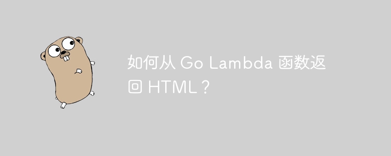 如何从 go lambda 函数返回 html？