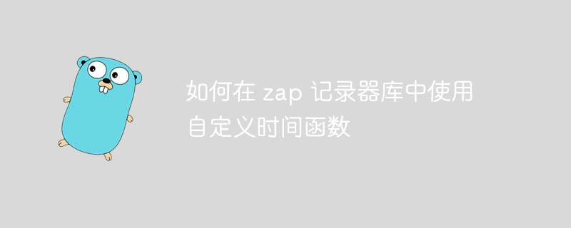 如何在 zap 记录器库中使用自定义时间函数