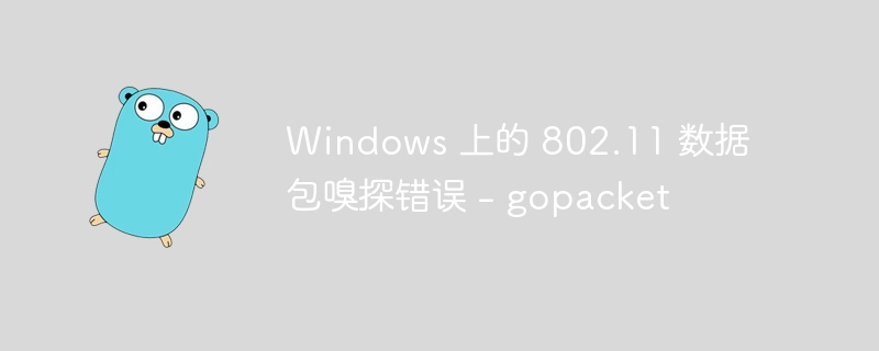 windows 上的 802.11 数据包嗅探错误 - gopacket