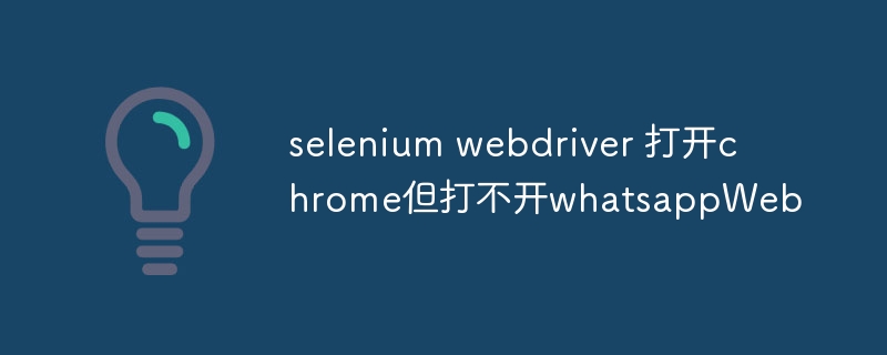 selenium webdriver 打开chrome但打不开whatsappweb
