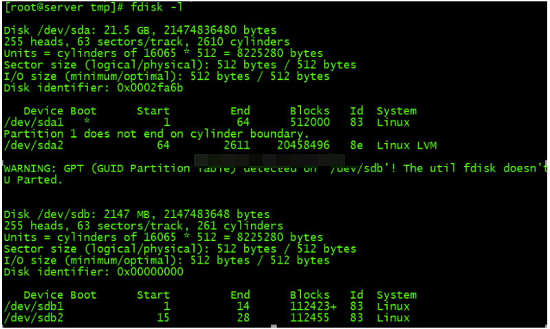 Linux硬盘分区 fdisk 和 parted命令详解