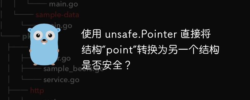 使用 unsafe.pointer 直接将结构“point”转换为另一个结构是否安全？