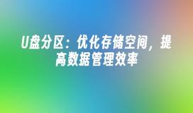 U盘分区：优化存储空间，提高数据管理效率