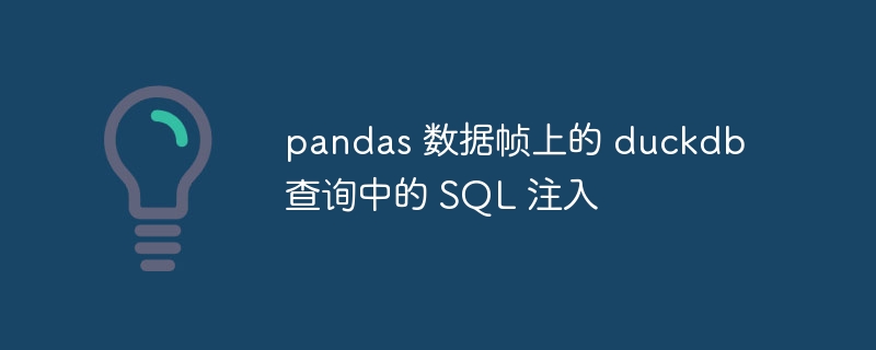 pandas 数据帧上的 duckdb 查询中的 sql 注入