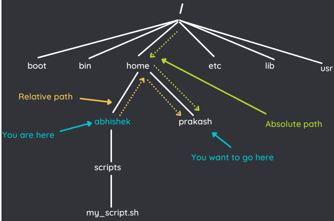 Linux 中的绝对路径和相对路径，有什么区别？