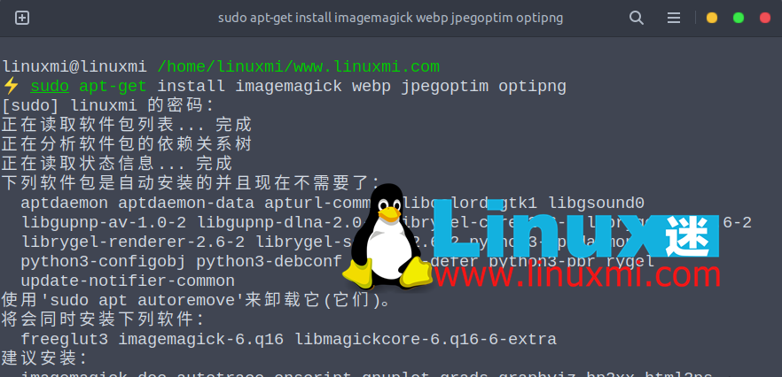 Linux 下从命令行转换和优化图像