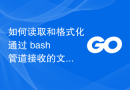 如何读取和格式化通过 bash 管道接收的文本流？