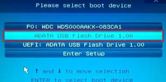 Boot the computer to the USB drive