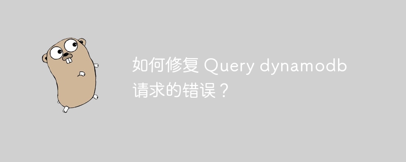 如何修复 query dynamodb 请求的错误？
