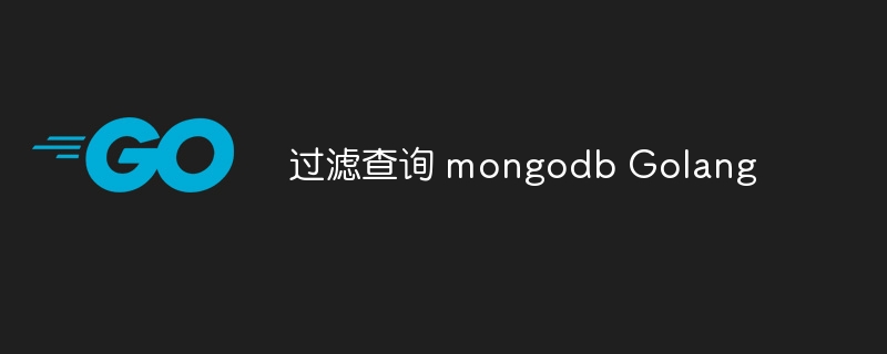 过滤查询 mongodb golang
