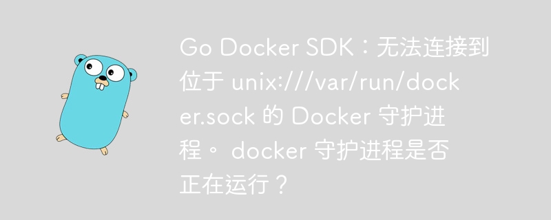 Go Docker SDK：无法连接到位于 unix:///var/run/docker.sock 的 Docker 守护进程。 docker 守护进程是否正在运行？