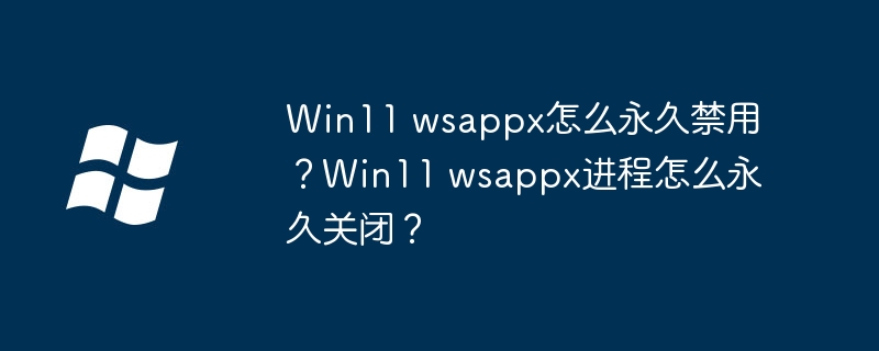 win11 wsappx怎么永久禁用？win11 wsappx进程怎么永久关闭？