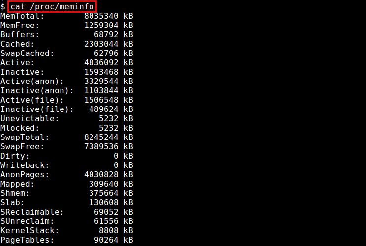 How to check Linux memory usage