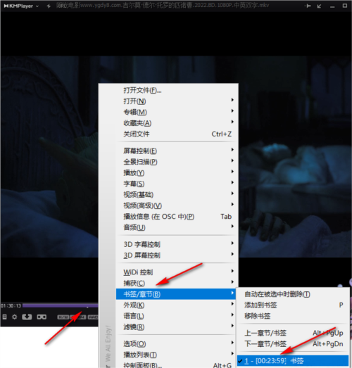 KMPlayer怎么添加书签 开启书签功能教程