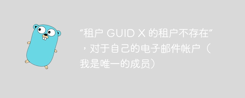 “租户 guid x 的租户不存在”，对于自己的电子邮件帐户（我是唯一的成员）