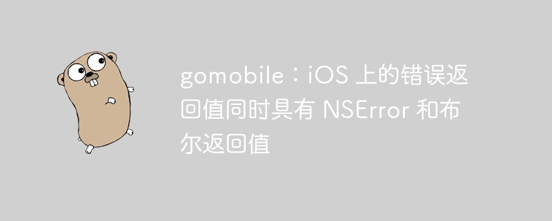 gomobile：ios 上的错误返回值同时具有 nserror 和布尔返回值