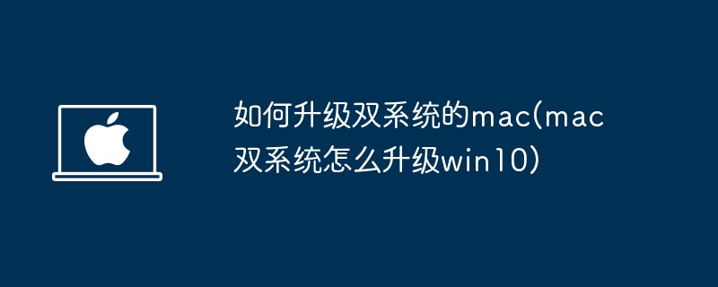 듀얼 시스템 Mac을 업그레이드하는 방법(mac 듀얼 시스템을 win10으로 업그레이드하는 방법)