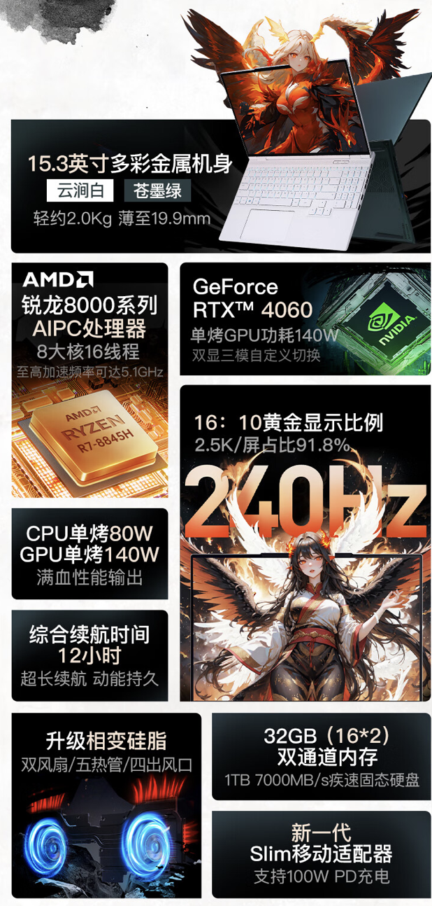 机械革命上架翼龙 15 Pro 笔记本：R7-8845H + RTX4060，7299 元