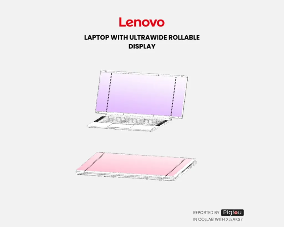 Lenovo has been approved for an innovation patent: scroll screen notebook brings ultra-wide fish screen experience