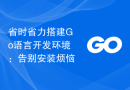 省时省力搭建Go语言开发环境：告别安装烦恼