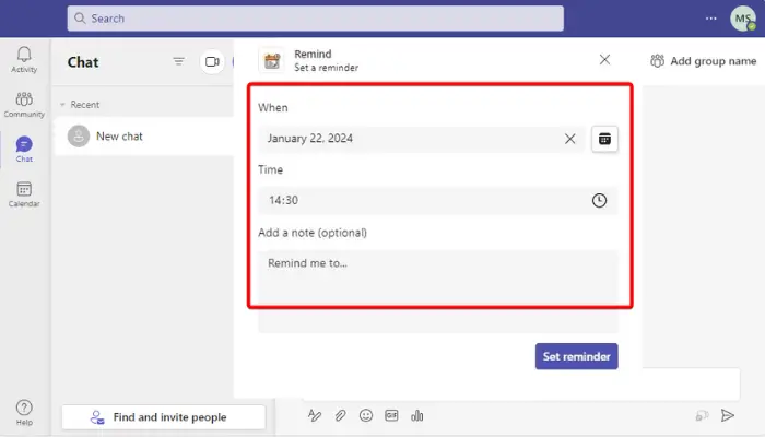 How to set recurring reminders in Microsoft Teams?