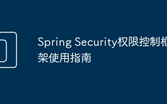 Panduan penggunaan rangka kerja kawalan kebenaran Spring Security