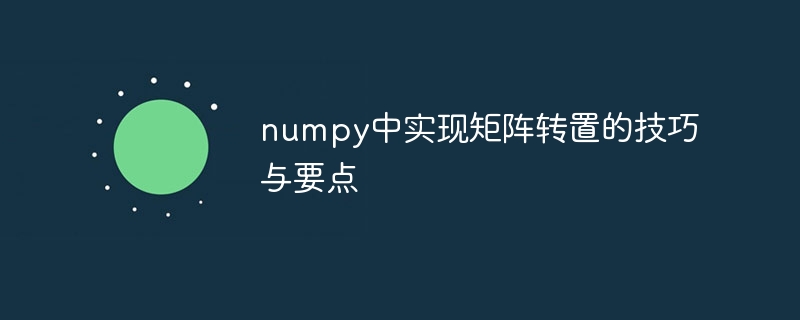 numpy中矩阵转置的技巧和关键点