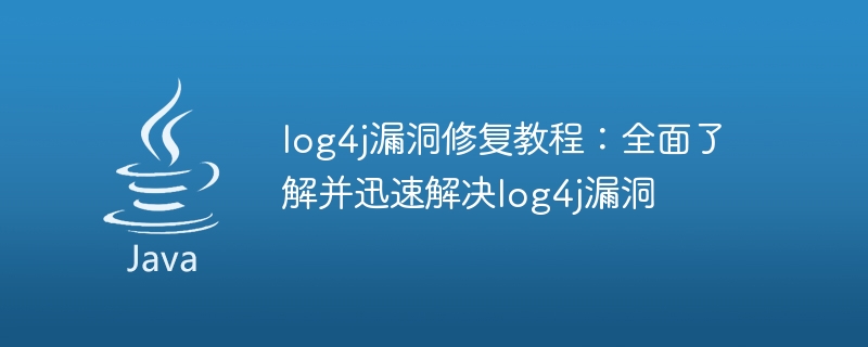 log4j漏洞修复教程：全面了解并迅速解决log4j漏洞