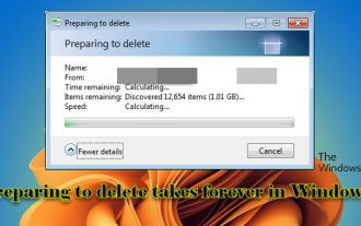 Windows 11/10 では削除の準備に時間がかかります