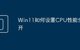 Win11에서 CPU 성능을 최대로 설정하는 방법