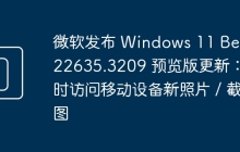 微软发布 Windows 11 Beta 22635.3209 预览版更新:即时访问移动设备新照片 / 截图