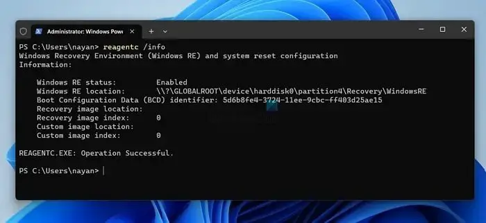 Tidak dapat boot ke dalam persekitaran pemulihan Windows