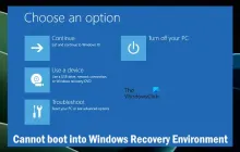 无法引导到Windows恢复环境
