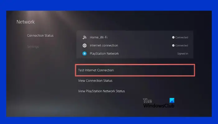 PlayStation Network へのログインは失敗しますが、インターネット接続は成功します