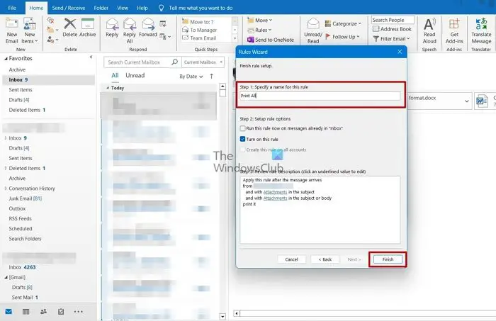 So drucken Sie alle Anhänge in Outlook