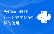 PyCharm操作：一分钟学会多行注释的使用
