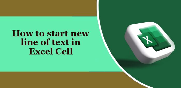 How to start a new line of text in an Excel cell