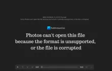 照片无法打开此文件，因为格式不受支持或文件已损坏