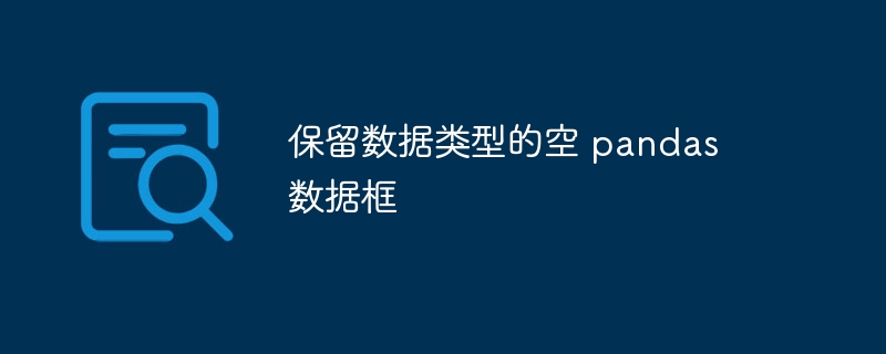 保留数据类型的空 pandas 数据框