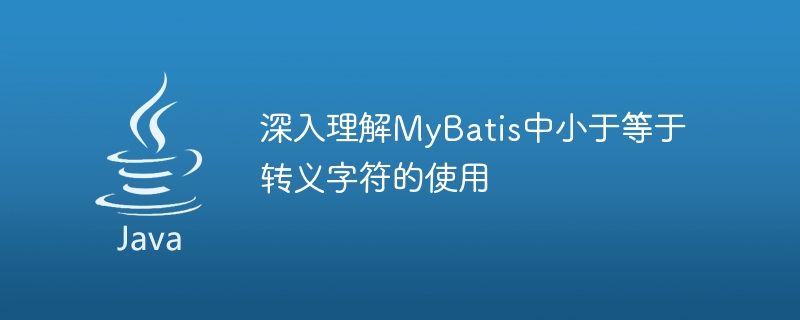 In-depth understanding of the use of less than or equal to escape characters in MyBatis