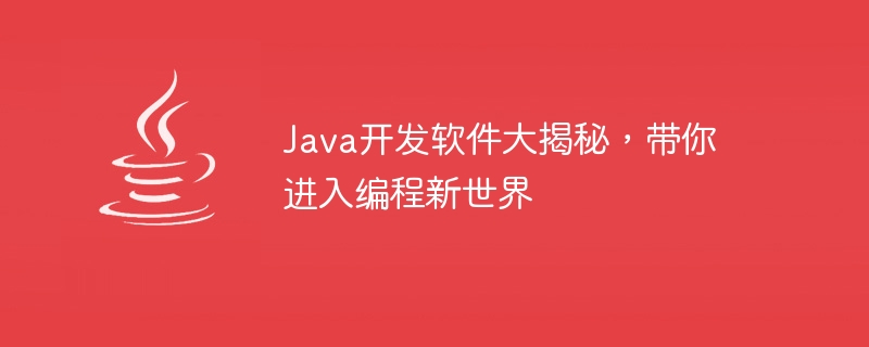 Java 開発ソフトウェアが明らかになり、プログラミングの新しい世界へ