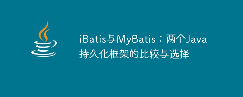 iBatis 대 MyBatis: 두 가지 Java 지속성 프레임워크 비교 및 ​​선택